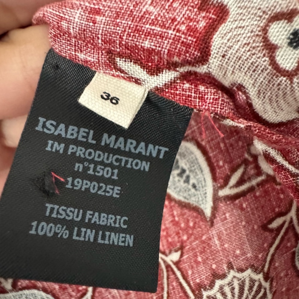 Isabel Marant Red Floral Ruffled Blouse - Picture 3 of 3